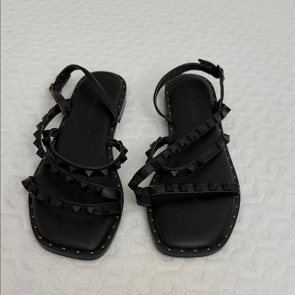 Sincerely Jules Black Studded Sandals